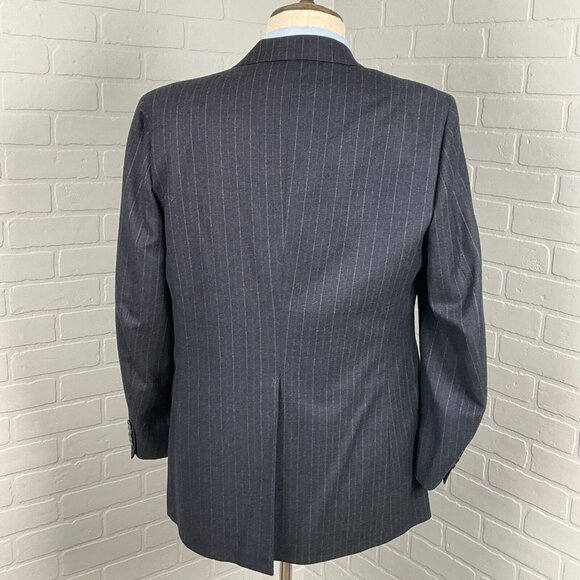 Aquascutum Blazer Men 40 Blue Pinstripe Classic Wool Jacobson's Jacket USA VTG - Picture 4 of 16